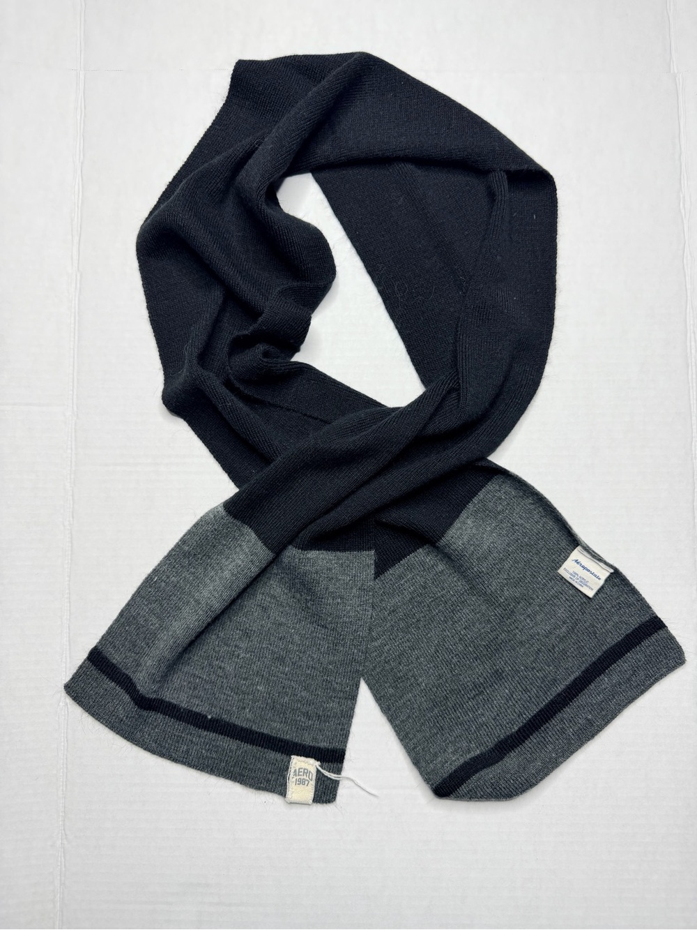Aeropostale Black and Gray Knit Scarf